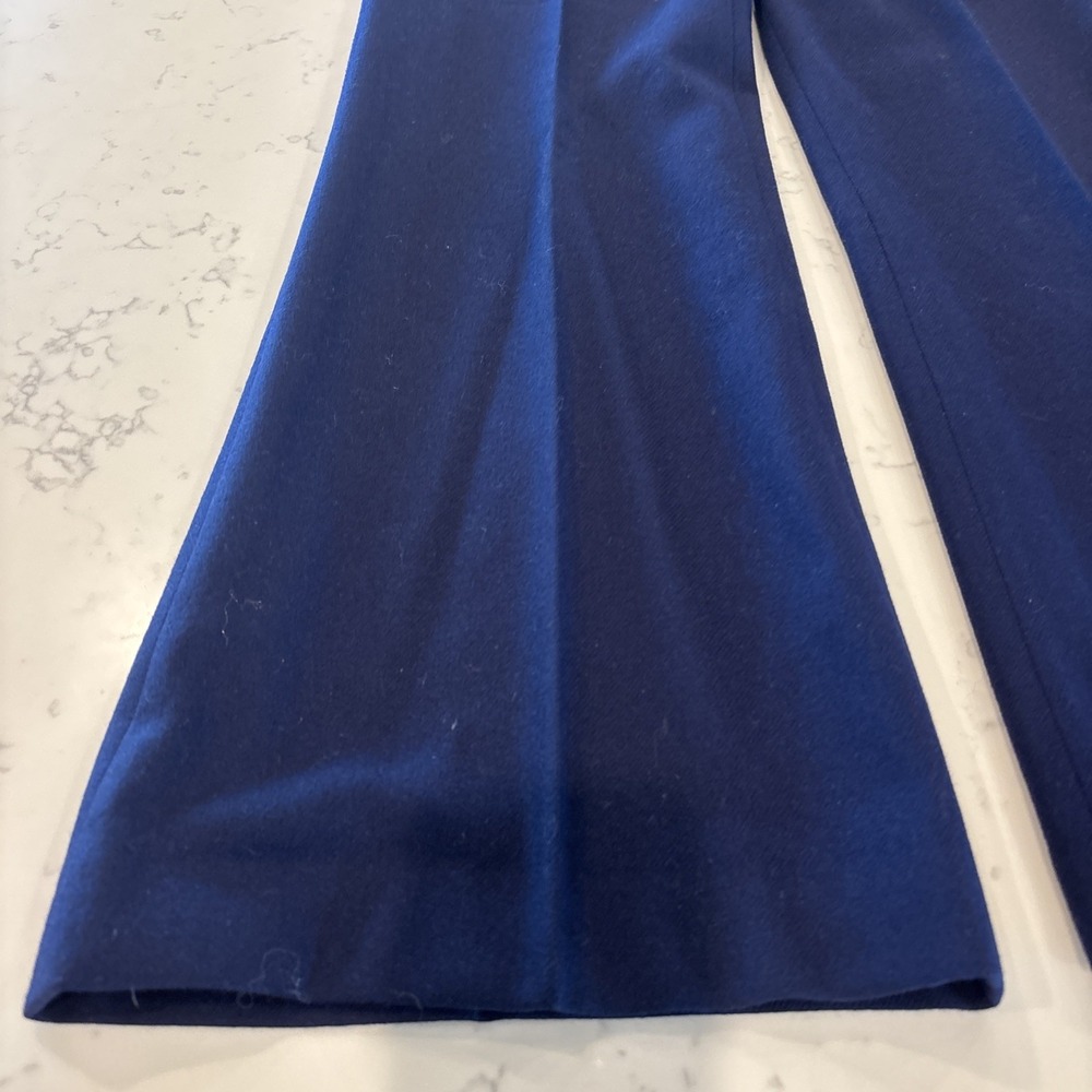 VTG 1960s 70s High Waisted Pleated Lined Wool Pants Women Size 2 26" Waist Navy - Picture 4 of 14